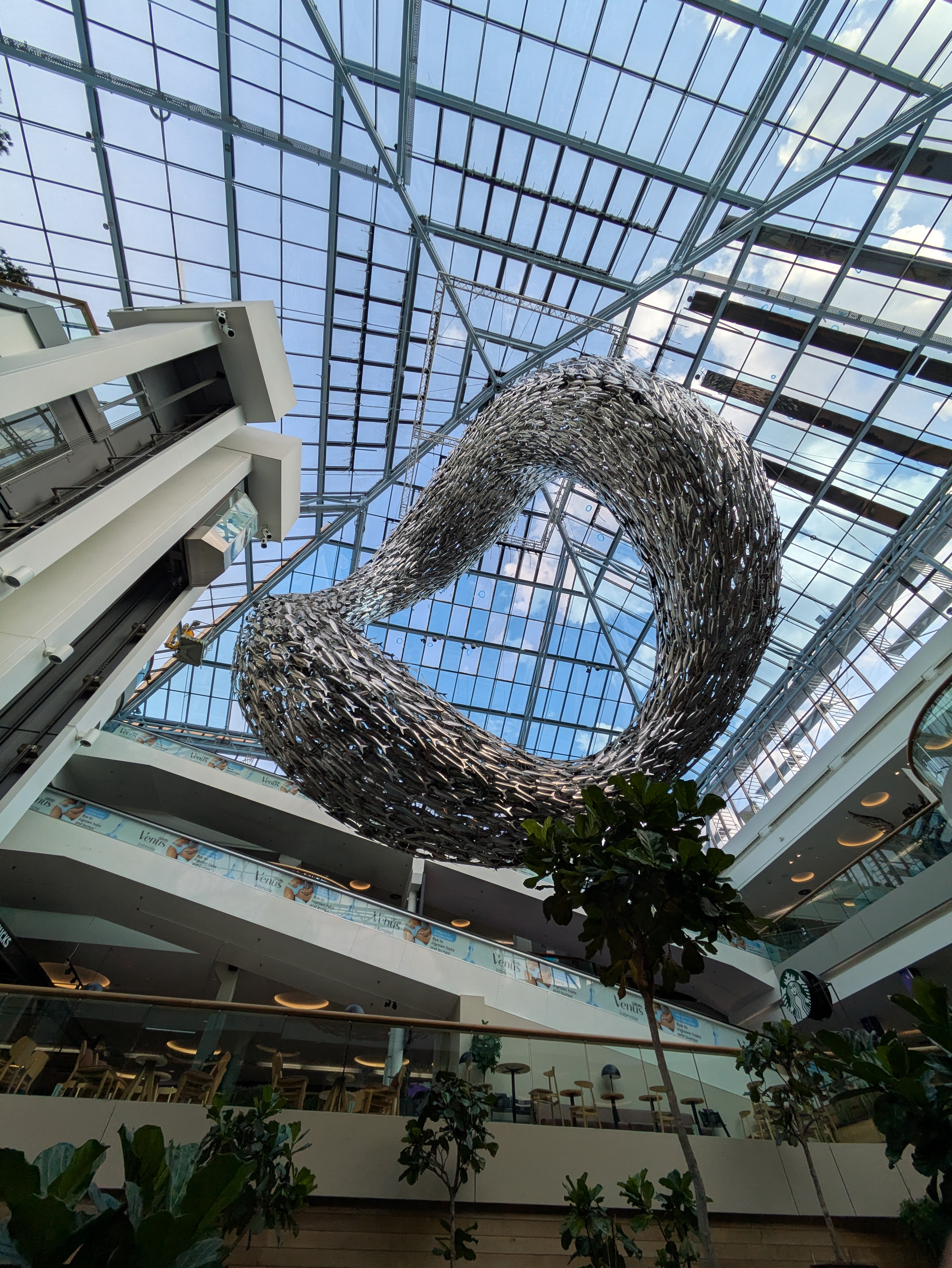 Installation art in a nearly empty Fisketorvet