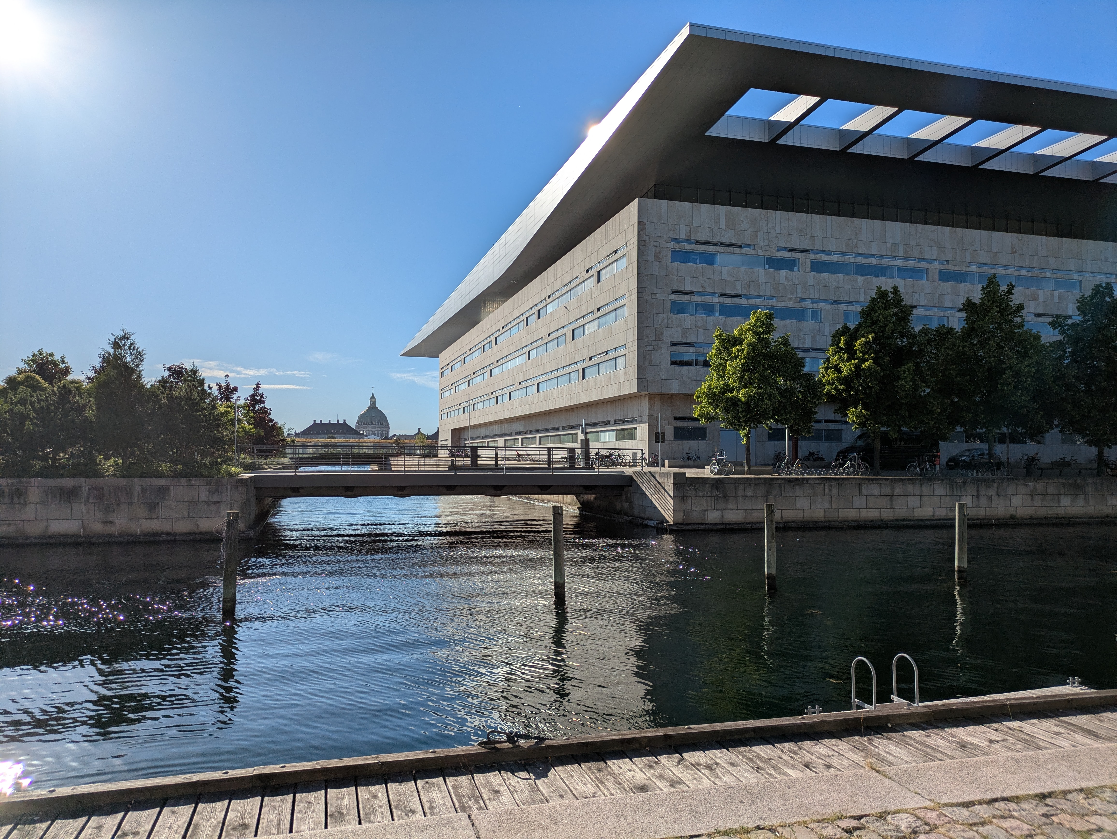 Modern lines along the water